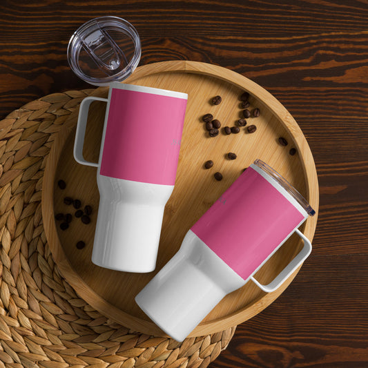 JS ATHLETICA Brillant Pink Travel mug with a handle